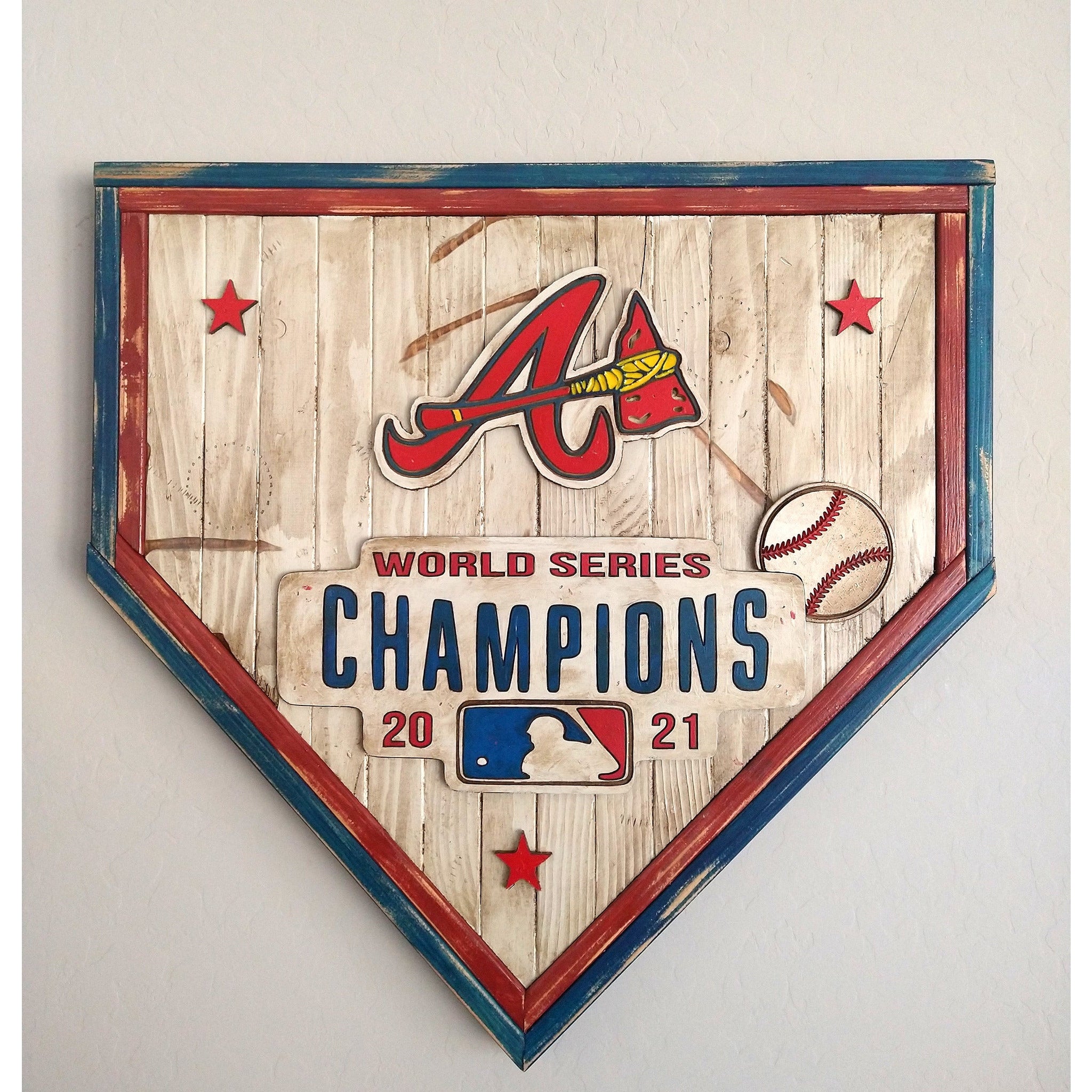 Atlanta Braves World Champion Wood Base