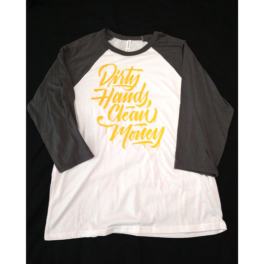 Dirty hands White w/ Yellow lettering