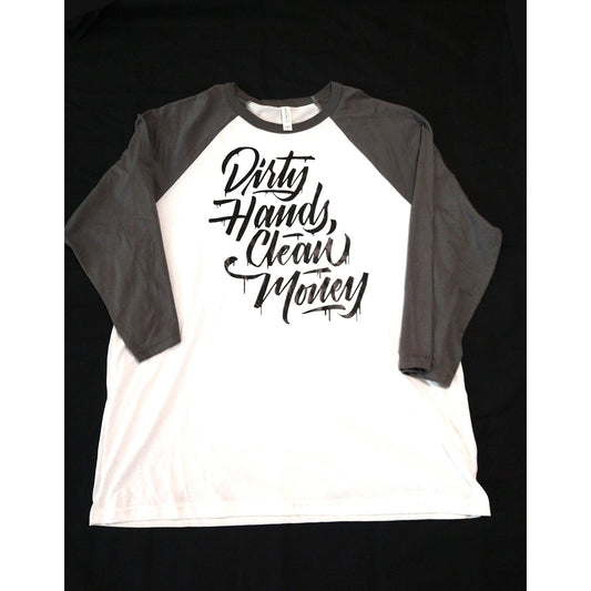 Dirty Hands White w/ Black Lettering