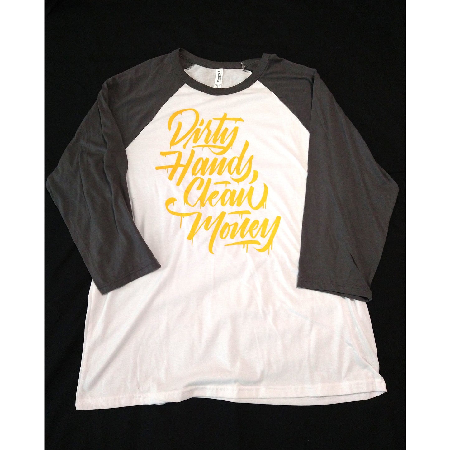 Dirty hands White w/ Yellow lettering